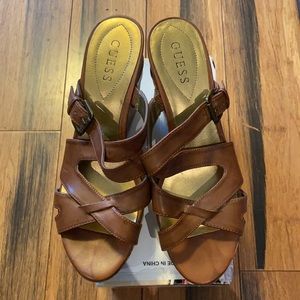 brown GUESS wedges